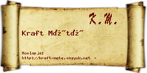 Kraft Máté névjegykártya