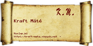 Kraft Máté névjegykártya